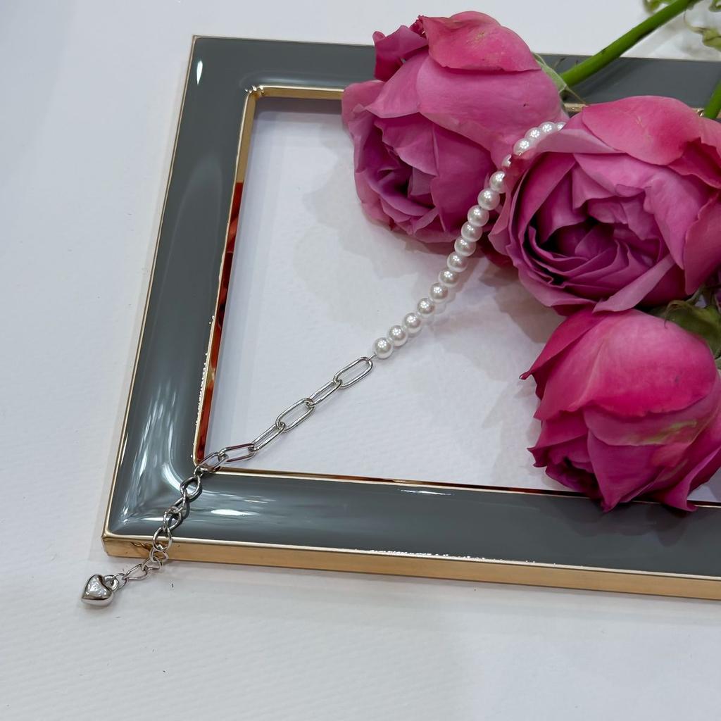Silver Bracelet with Natural Pearls, Product Weight 3.69 G (2172796)
