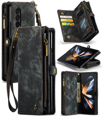 Schokbestendig leren telefoonhoesje voor Samsung Galaxy Z Fold 4 Fold5 Fold4 Fold 5 Zfold4 Zfold5 Volledige body met kaartsleuf cover