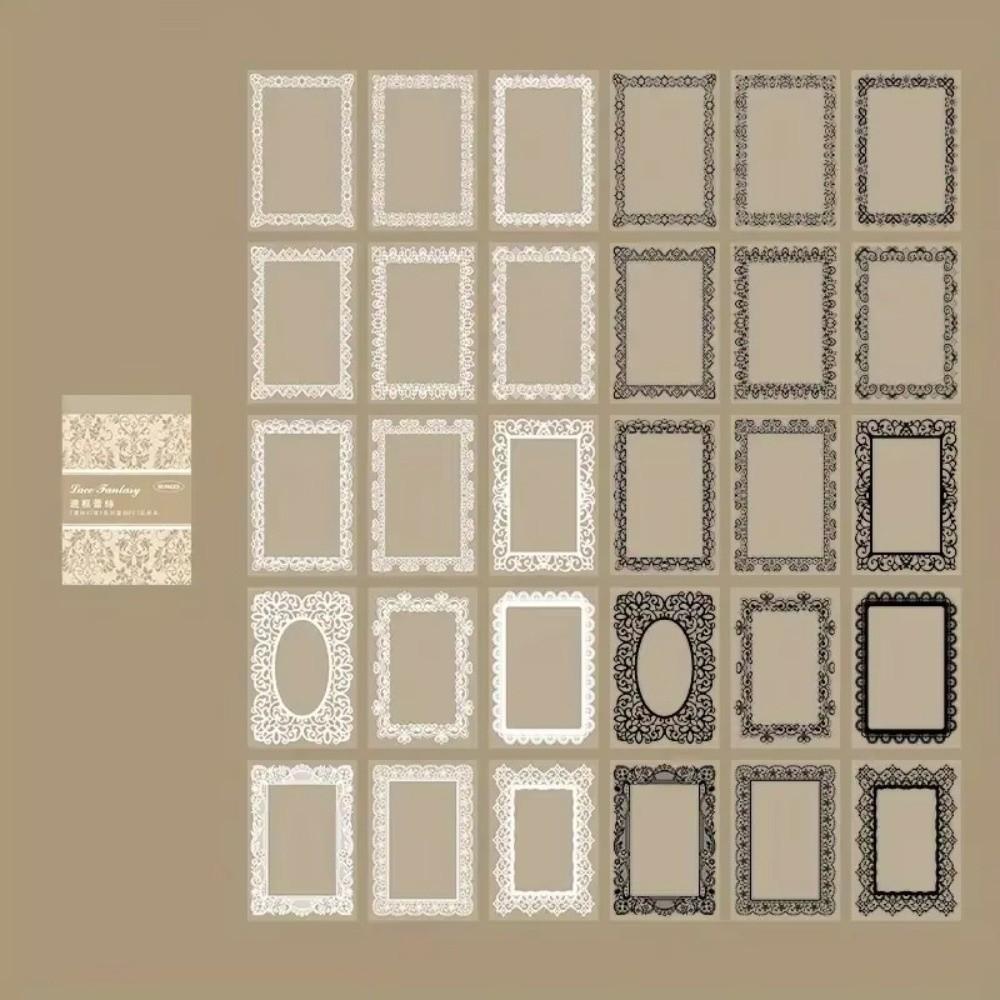 30Pcs Handmade Decorative Scrapbooking Black And White Creative Background Paper Journal Stationary