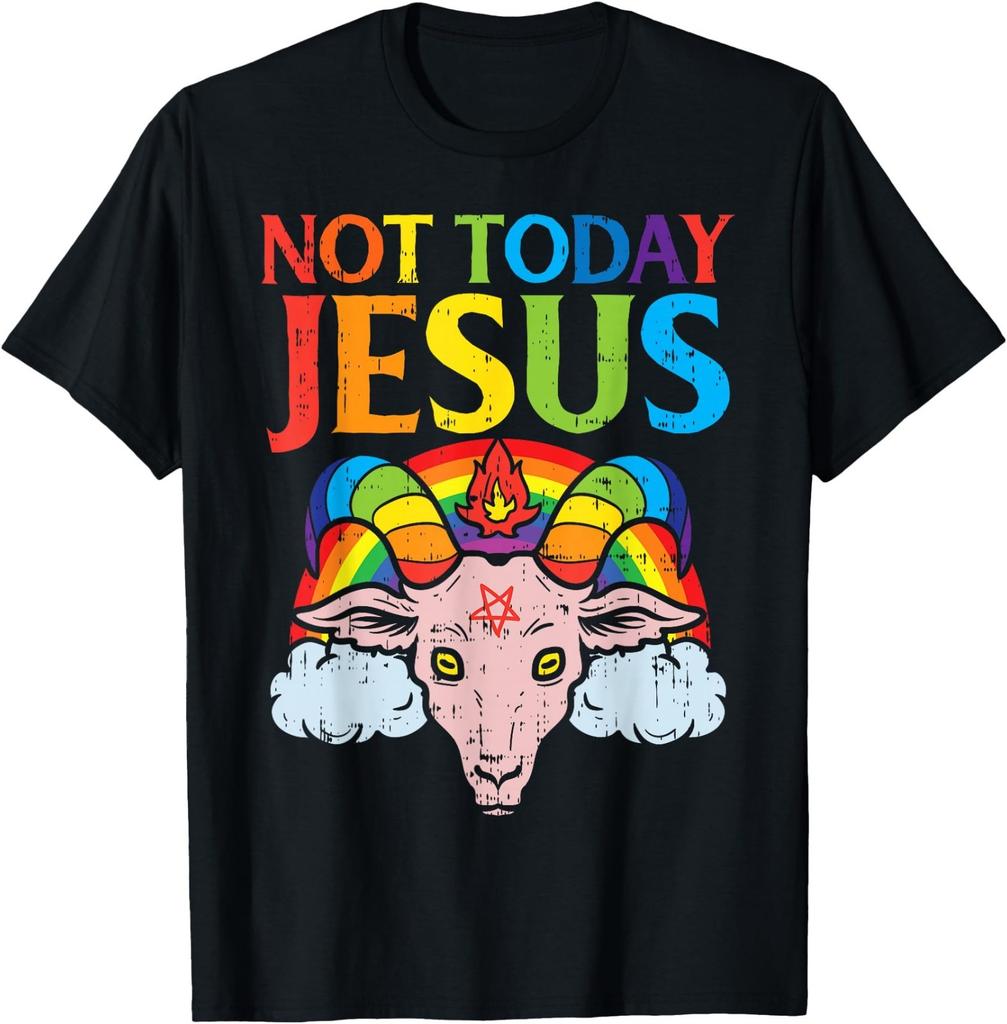 Today Not Jesus Satan Goat Satanic Rainbow Satanism Gift T-Shirt