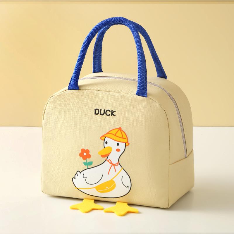 Portable Bento Bag Cartoon Animal Lunch Bag Tote Thermal Food Bag Women Kids Lunch Box Picnic Supplies Insulated Cooler Bags