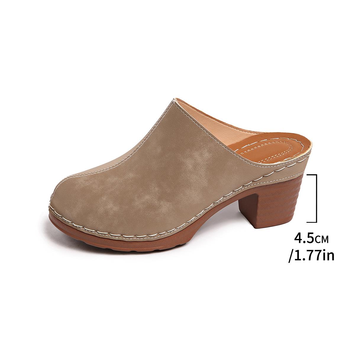 

Women s Mules Pumps Point Closed Toe Slip-on Heels Stacked Chunky Block Heel Backless Clogs High Heeled Backless Sandals for Women Summer Dress Shoes 36 хаки