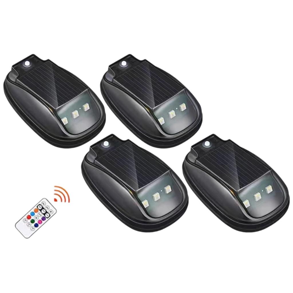 LED Roof Solar RGB Strobe Light With Remote Control , Multi,Color Car Exterior Decoration Lighting