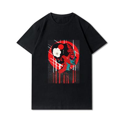 Summer Graphic Men Tees Anime Men's T-shirts Harajuku Tops Vintage Short Sleeves Oversized Unisex Black Shirts