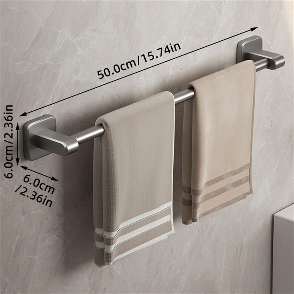 Wall Mounted Towel Rack Bathroom Storage Rack No Drilling Bathroom Horizontal Bar Towel Rack Kitchen Bathroom Accessories