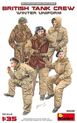 MiniArt British Tank Crew In Cold Weather Clothing Figure Set MA35121 Plastic Model 1/35 (5 Figures)