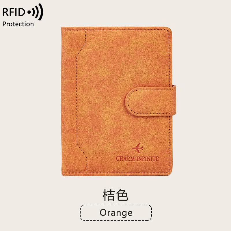 Hot-selling new anti-theft brush passport bag, simple buckle ID bag, men's and women's travel passport holder