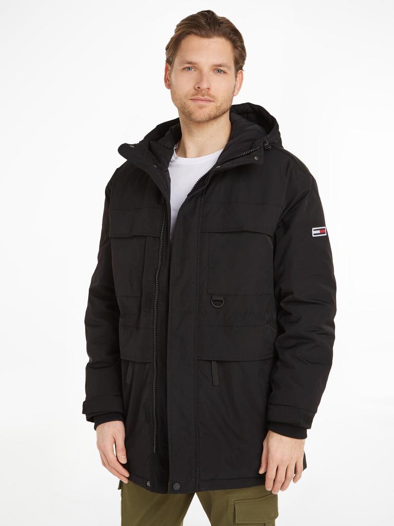 Зимняя парка Tommy Hilfiger с капюшоном и множеством карманов (DM0DM17227) черный