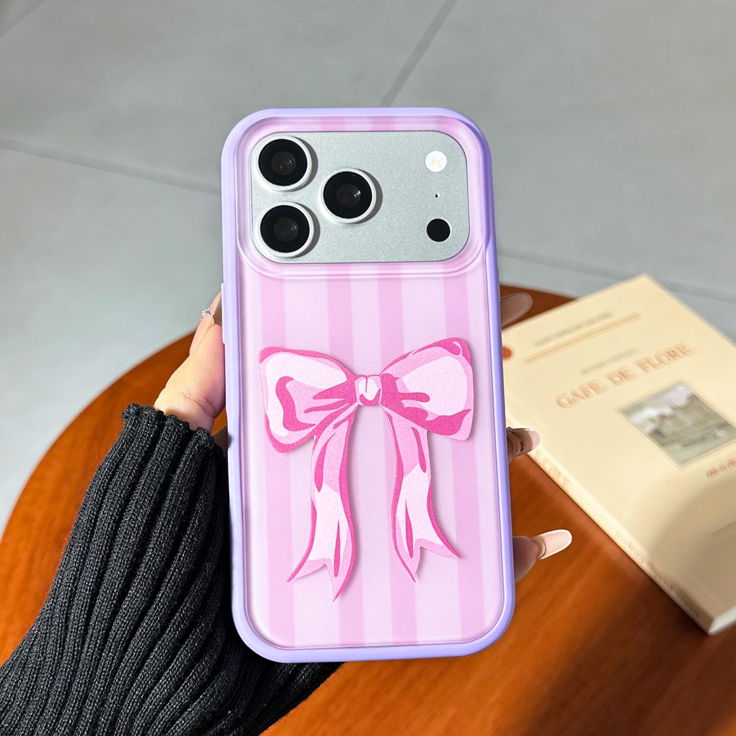 

Bowknot Back Panel for Apple 17PRO/16ProMax Phone Case iPhone 16 Pro Max