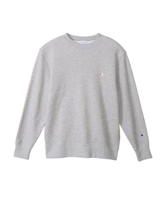 Sweatshirt Long Sleeve Fleece Embroidery One Point Logo Crew Neck Sweatshirt Basic Oxford Gray [Champion] C3-Y035L Men's