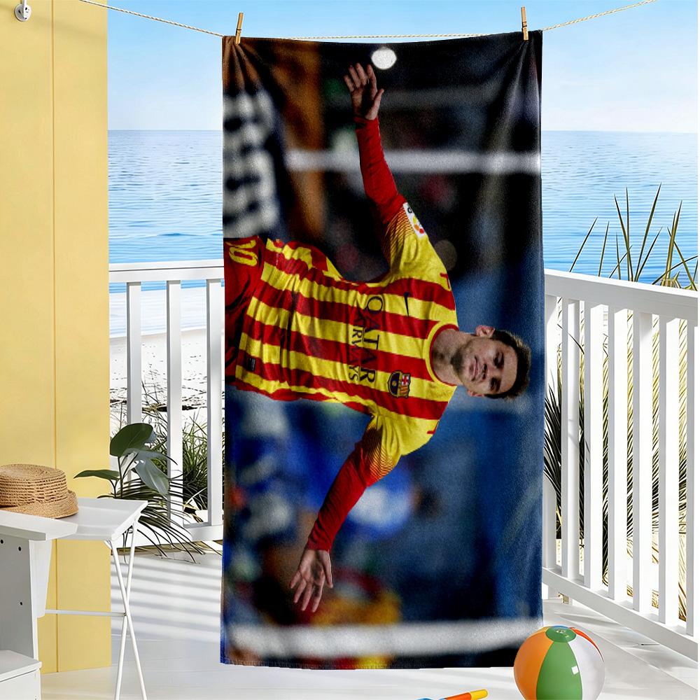 Messi Celebrates Victory Beach Towel Super Soft Microfiber Quickdry Fabric Comfortable Lightweight