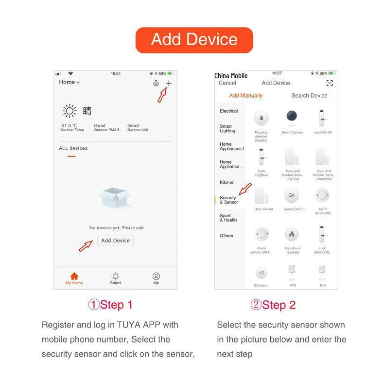 Smart WiFi Water Leak Sensor with Sound Alarm