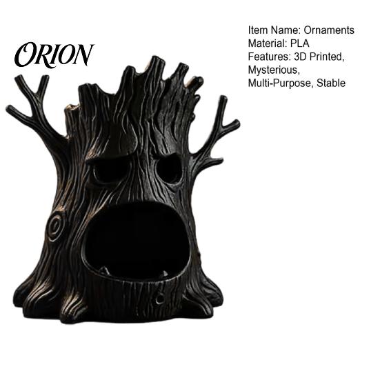 Vintage Style Table Centerpiece 3D Printed Spooky Tree Candle Holder, Creepy Stump Figurine Mysterious Shadow Light for Halloween Decoration, Desktop