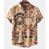 3D Printed Flower Leaf Hawaiian Shirts For Men Plants Patterns Blouse Summer Short Sleeves Tops Loose Aloha Shirts Streetwear