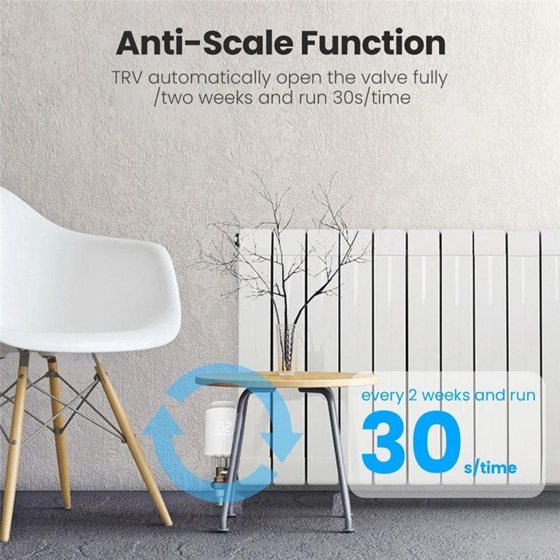 AEE4-Tuya Zigbee Smart Thermostat Thermostatic Radiator Valve Smart Home Heating Froest Protection Remote Group Control
