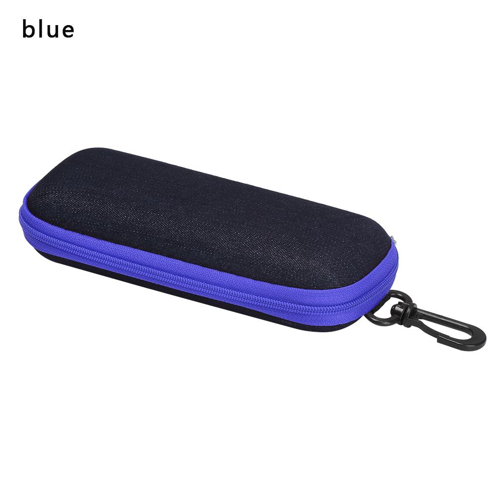 1Pc Fashion Portable Glasses Box Denim Fabric With Zipper Sunglasses Reading Glasses Protection Case Crush Resistance Container