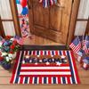 Door Mat Outdoor USA Red White Blue Welcome Rug Patriotic Mat Non-Slip Independence Day Freedom Memorial Day Indoor Entrance Outside Porch Front Decor