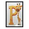 Plakat Wesoła Żyrafa Z Literą P Plakat Wesoła Żyrafa Z Literą P, 50X70 Cm, Bez Ramy, Płótno Premium Na Blejtramie