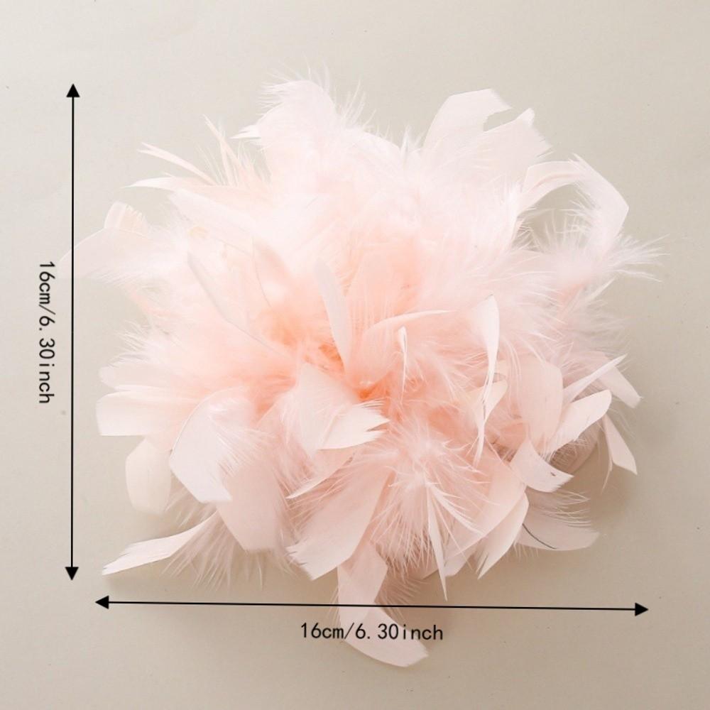 Faux Feather Fabric Corsage Large Lapel Pin Chic 16cm Flower Brooch Mother's Day