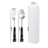 Posate Cartone Animato Cipollotto Cucchiaio Forchetta Portatile Tavola da Pranzo Acciaio Inossidabile Stoviglie da Viaggio Accessori da Cucina