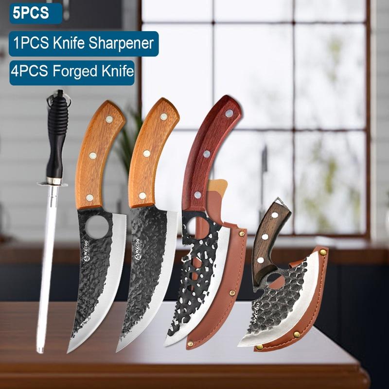 WXCOO Hand Forged Butcher Knife for Cutting Meat Professional Chef Knives for Chopping Vegetables Slicing Cooking Kitchen Knife