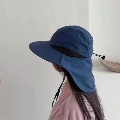 1pc Caps Summer Wide Brim Neck Protection Unisex Bucket Hats Outdoor Visor Quick-drying Panama Sunscreen Tied Fishing Hiking Hat
