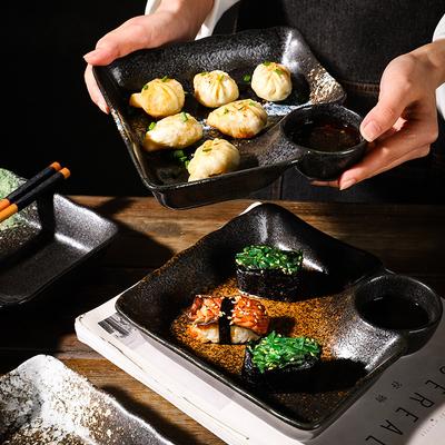 Piatto jiaozi giapponese in ceramica con piattino, piatto da colazione, piatto per cucina occidentale, stoviglie da tavola piatte per la casa, sala da pranzo.