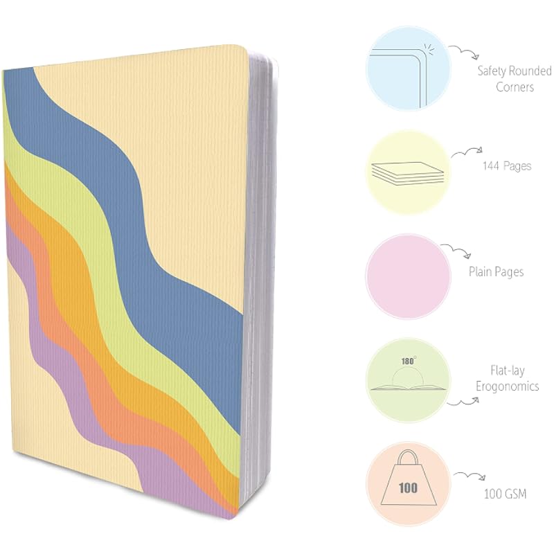 Factor Notes 90 Gsm A5 Notebook: Plain | 160 Pages (The Retro In Pastel)