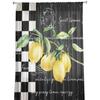 Farm Fruit Lemon Plaid Sheer Curtains Window Tulle Curtains For Living Room Bedroom For Kitchen Veiling Curtains Decoration