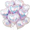 Colorful Heart 18-Inch Foil Balloon Set - 6 Pieces for Weddings & Parties