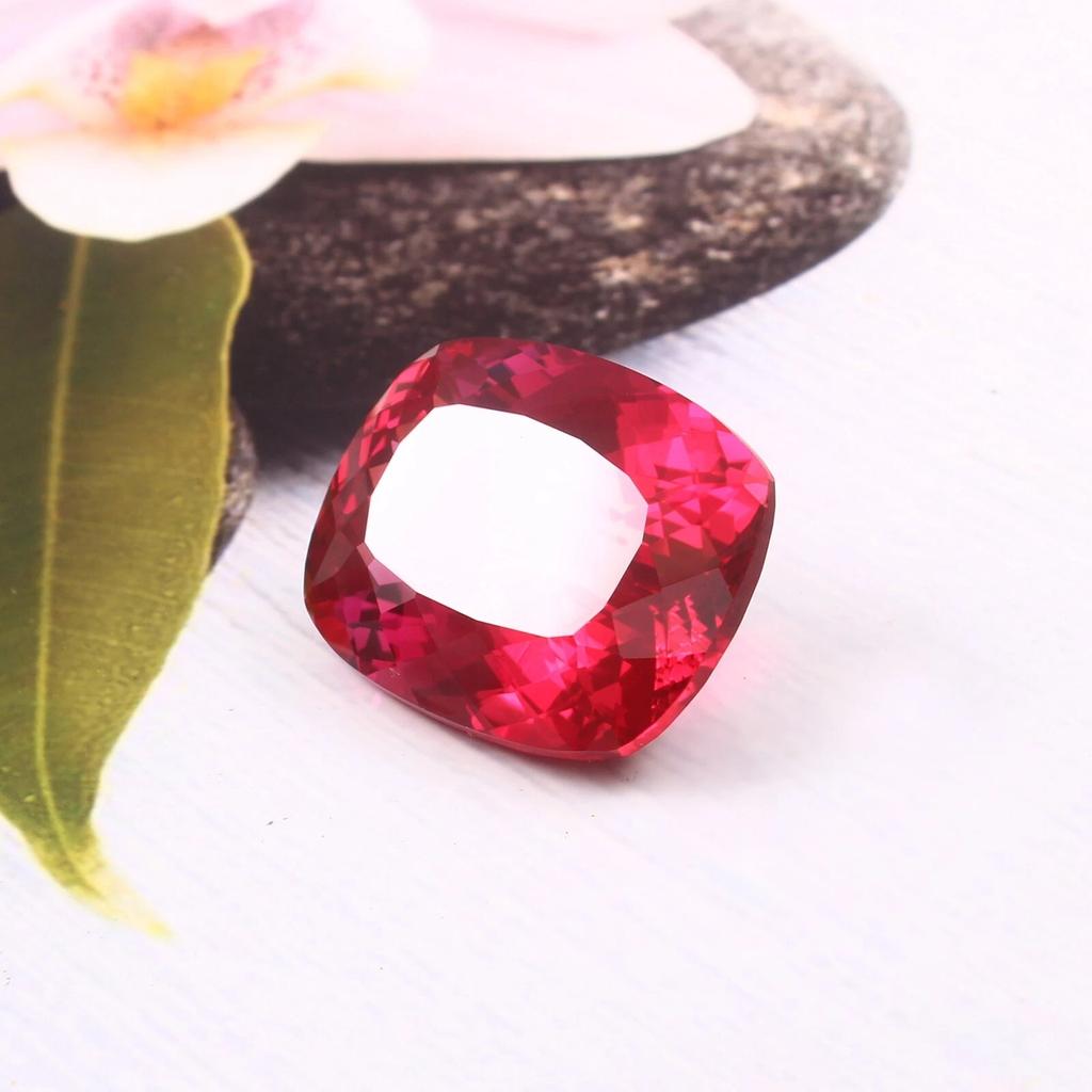 12 Ct Natural Blood Red Ruby Cushion Stunning Mozambique Certified Gemstone