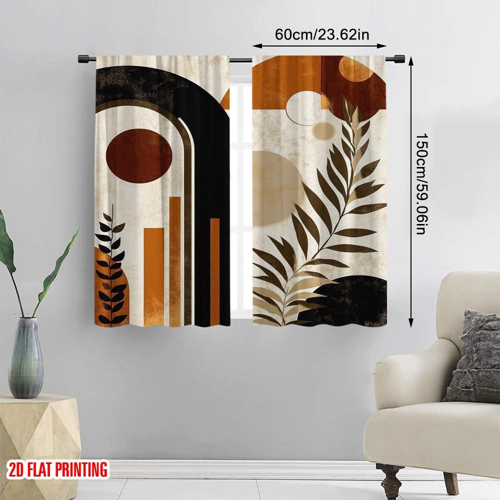 2D Flat Printing 2pcs Drapes Bohemian Fabric,Without Electricity Spring Party & Holiday Decor Use for Multipurpose Event