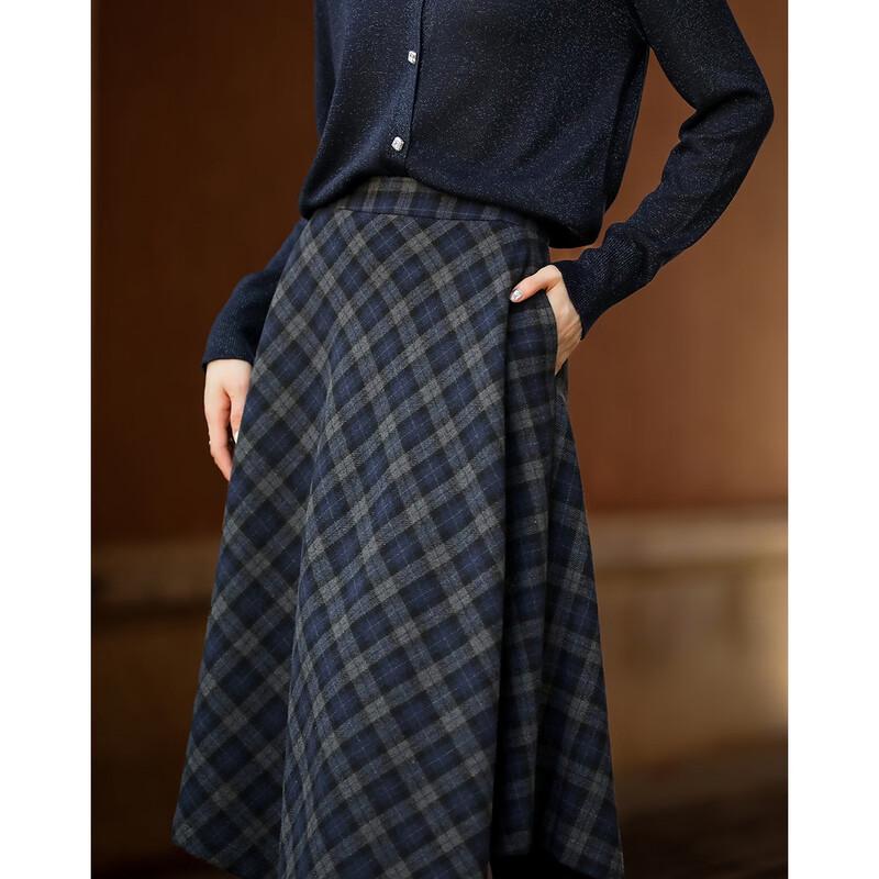Women's Irregular Hem Plaid A-line Skirt