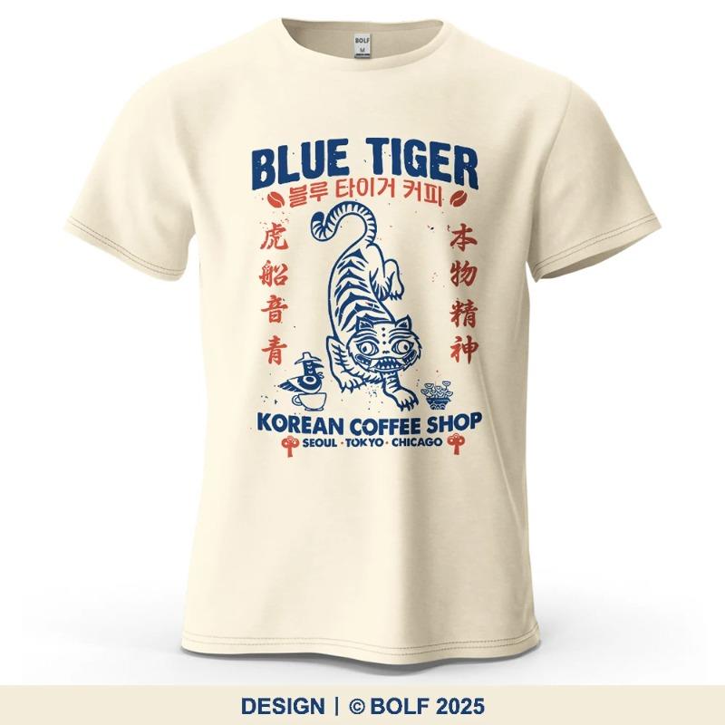 Men's Summer 100% Cotton Fashionable Casual Sports Loose Japanese Samurai Pattern Printed Round Neck Short Sleeve T-shirt Top