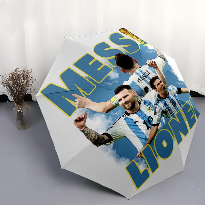 Messi, Lionel Automatic Opening and Closing Umbrella, Compact Travel Umbrella, Lightweight and Portable, Suitable for Beach Commuting Busine