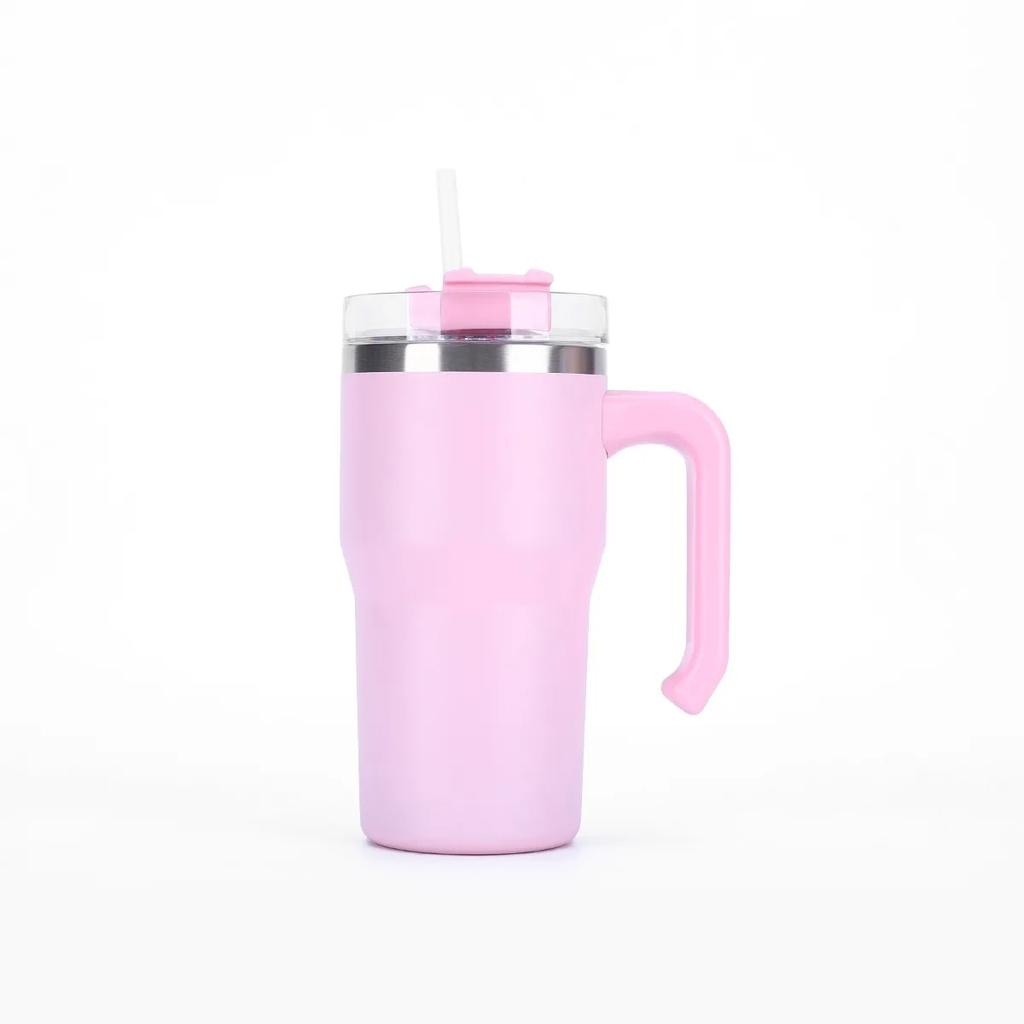 20oz Water Bottle Vacuum Flasks Stainless Steel Coffee Cup Camping Mugs Thermos Straw Cup Drinkware Cups with Lids and Straws