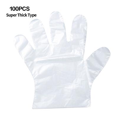 100 guantes desechables transparentes de PE para restaurante, cocina y belleza.
