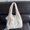 2025 Korean Style Floral Lace Canvas Tote - Women's Large Capacity Shoulder Bag for Commuting