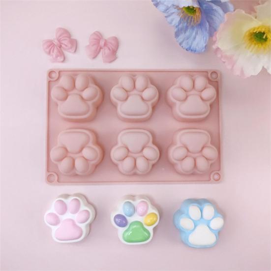 Cat Paw Silicone Mold Food-Grade Chocolate Mousse Cake Mold Easy-Release Reusable Baking Mold for DIY Dessert Soap Decompression Toy