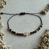 Lucky bracelet, protective, black tourmaline, clover, adjustable