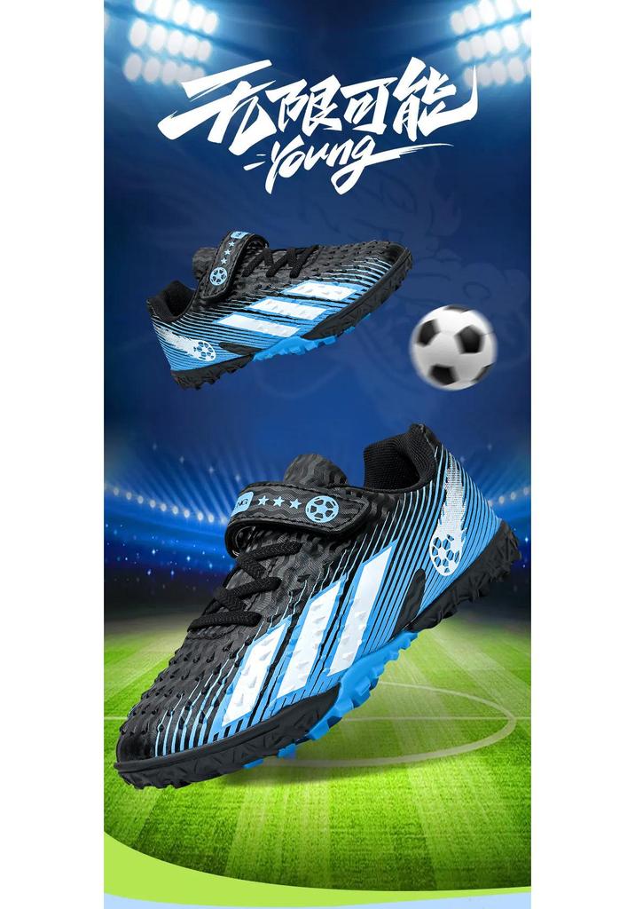 Children's Velcro TF Studded Football Shoes for Boys & Girls - Long Studs, Ideal for Student Training & Competitions