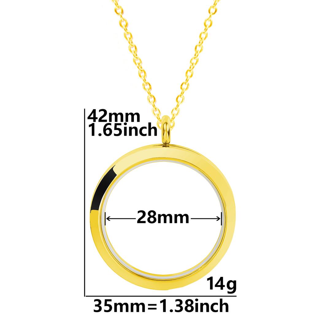 Never Fade Round Stainless Steel Locket Pendant Necklaces For Women Men Accessories Living Lockets Necklace Memory Jewelry Gift