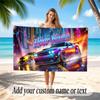 Neon Abstract Theme Beach Towel Personalized Custom Name & Text Soft Quick Dry Beach Towel for Swimming Travel