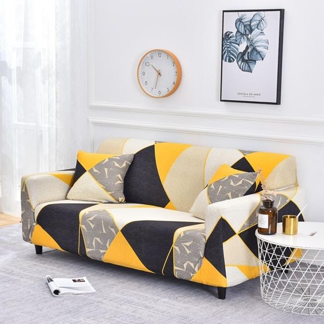 Geometry Sofa Cover Stretch Spandex L Shape Sofa Covers Chaise Longue Couch Slipcovers Furniture Protector Case