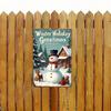 Vintage Metal Santa & Reindeer Tin Sign, 8x12 Inch Rustic Christmas Wall Art for Home Bar Cafe