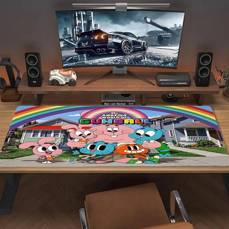 The Amazing World of Gumball Color Mouse Pad Large Gaming Table Cushion Non-slip Laptop Tablet Big Mousepad XXL Mat Mini PC Playmat With Lock edge