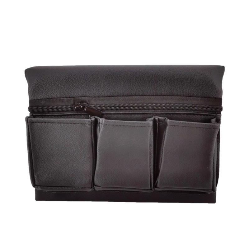 Automotive Window Storage Bag Strong PU Leather With Different Sections Holds 1.5kg Simple To Install No Tools Needed