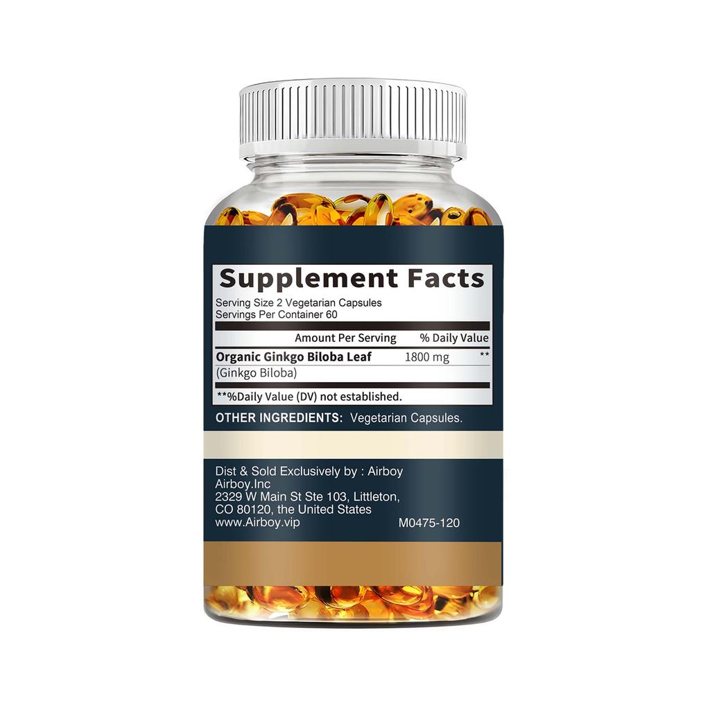 Airboy - Ginkgo Biloba Extract Capsules (1800mg) - Brain Health