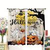 Halloween Ghost Pumpkin Spider Web Pattern Printed Curtains, Window Decorations, Home Decorations, Room Decorations
