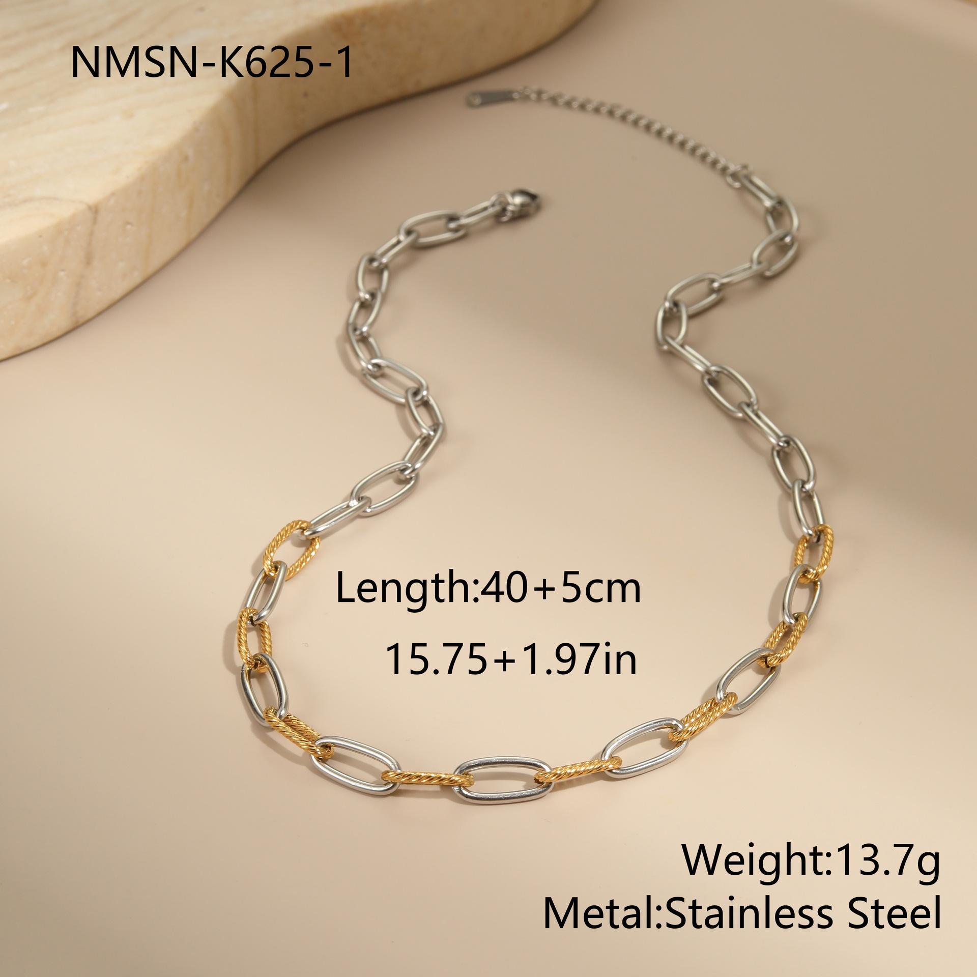 GEMCHIC Women s Gold Silver Layered Chain Titanium Steel Necklace Bracelet Earrings Set Fashion Mix Color Personality